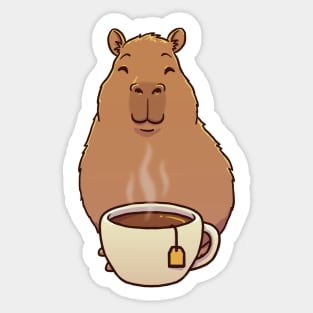 Capybara Cup of Tea Sticker